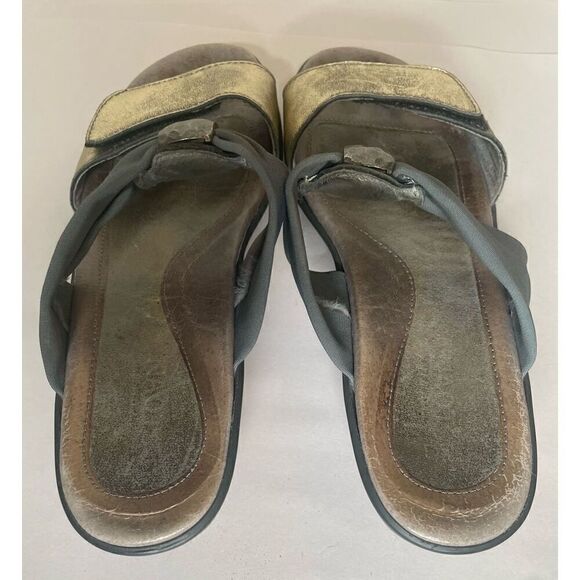 Naot Pinotage Pewter Stretch Leather Wedge Sandal size 7.5 - Picture 7 of 12